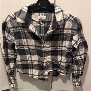 Cat & Jack Black and White Plaid Shirt